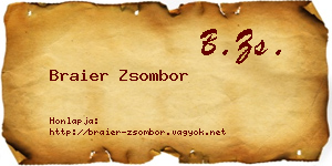 Braier Zsombor névjegykártya